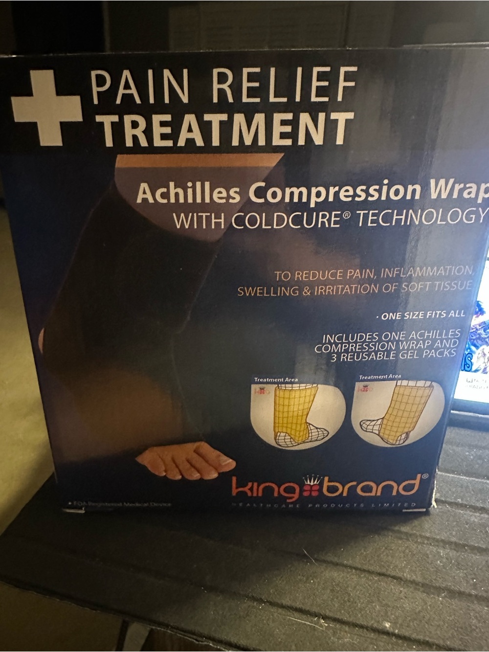 BRAND NEW!King Brand Achilles Compression Wrap With Coldcure Technology